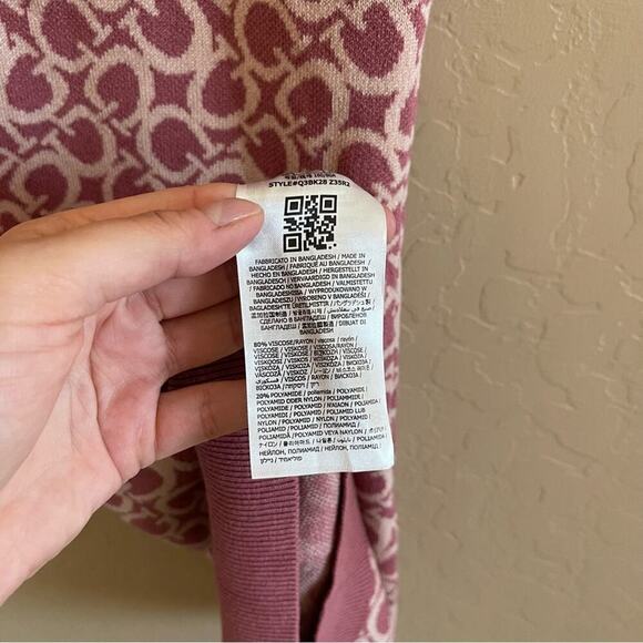 New Guess Gianna Pink Logo Zip Sweater Dress - Picture 5 of 5